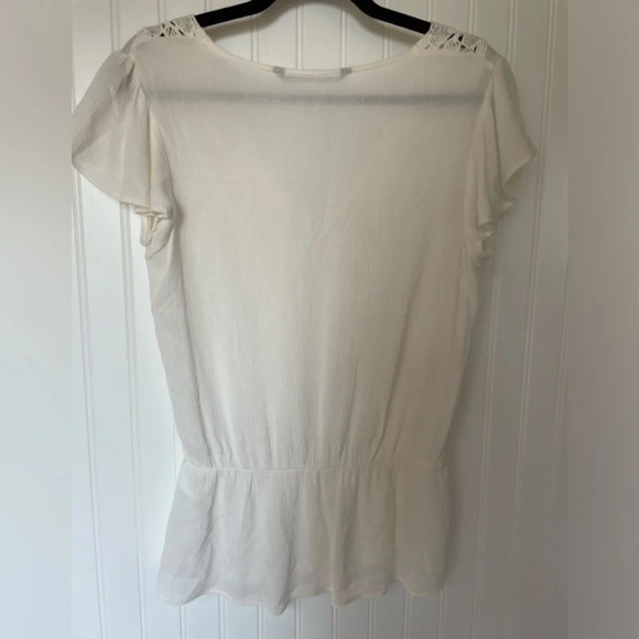 Zara Lace Crochet Short  Sleeve Blouse - Picture 3 of 4